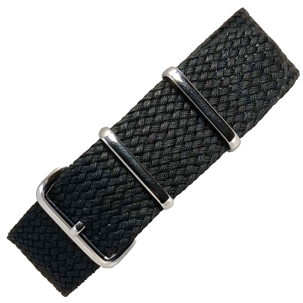 time+ Perlon Military Watch Strap Black