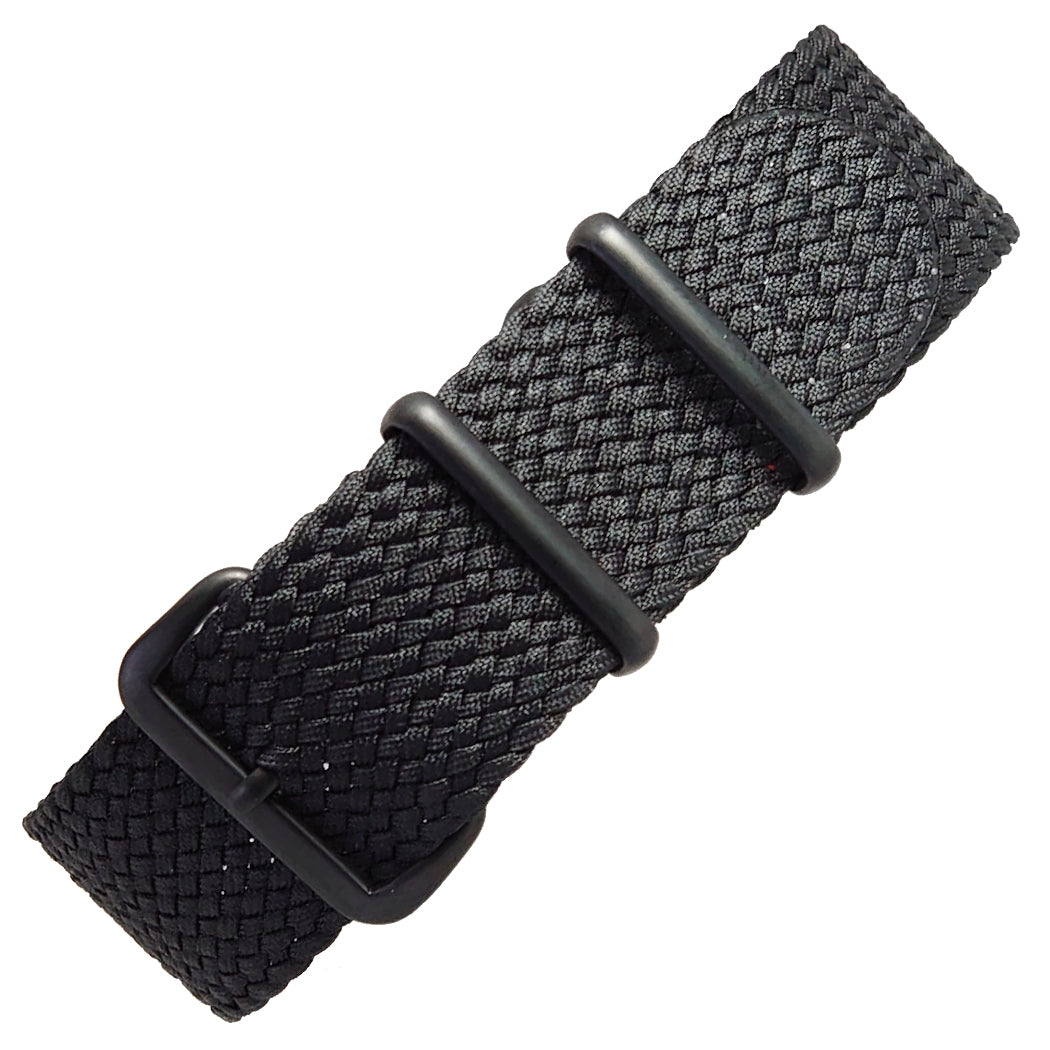 time+ Perlon Military Watch Strap Black