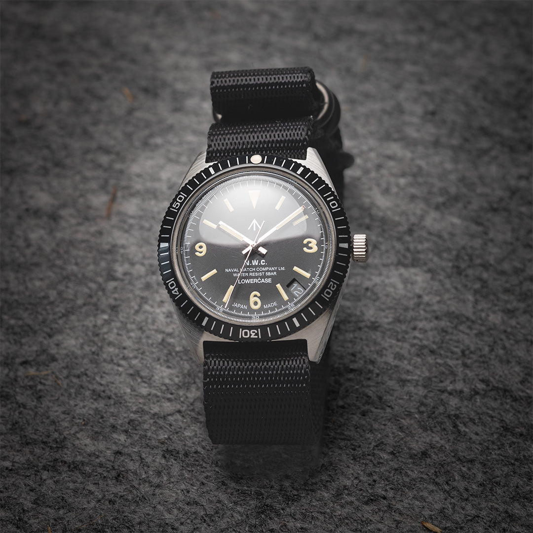 time+ 3-ring Seat Belt Nylon Military Watch Strap Black