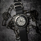 time+ 3 - ring Seat Belt Nylon Military Watch Strap Black - Matte Black