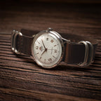 time+ 5 - ring Oil Leather Military Watch Strap Dark Brown